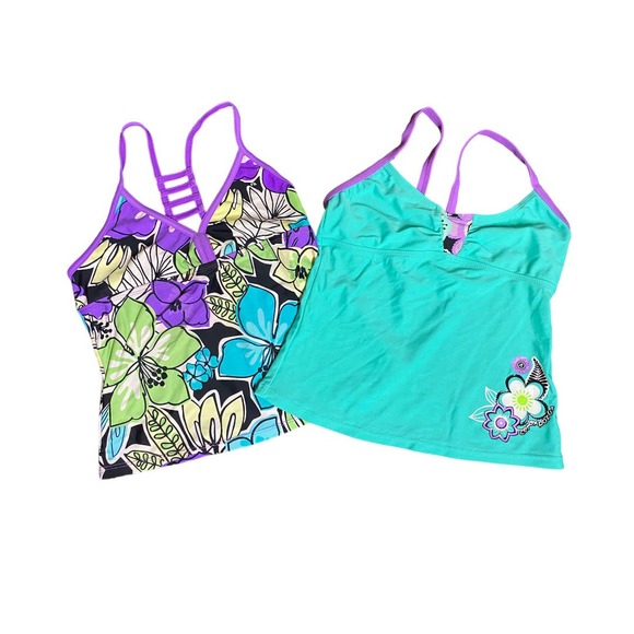 Girls swimwear bathing suit tankini tops size 12 - Picture 1 of 6
